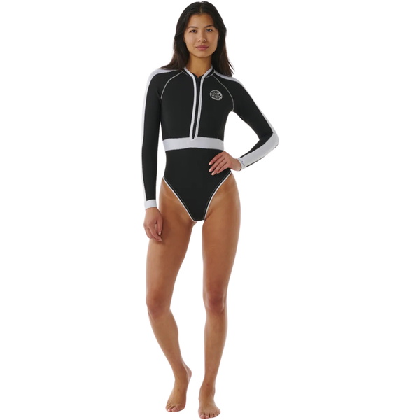 2026 Rip Curl Womens G-Bomb 1.5mm Front Zip Spring Wetsuit 13EWSP - Black / White